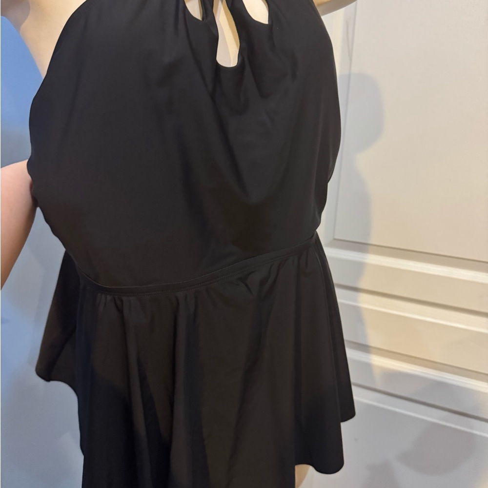Time and Tru Black Swim top 3X